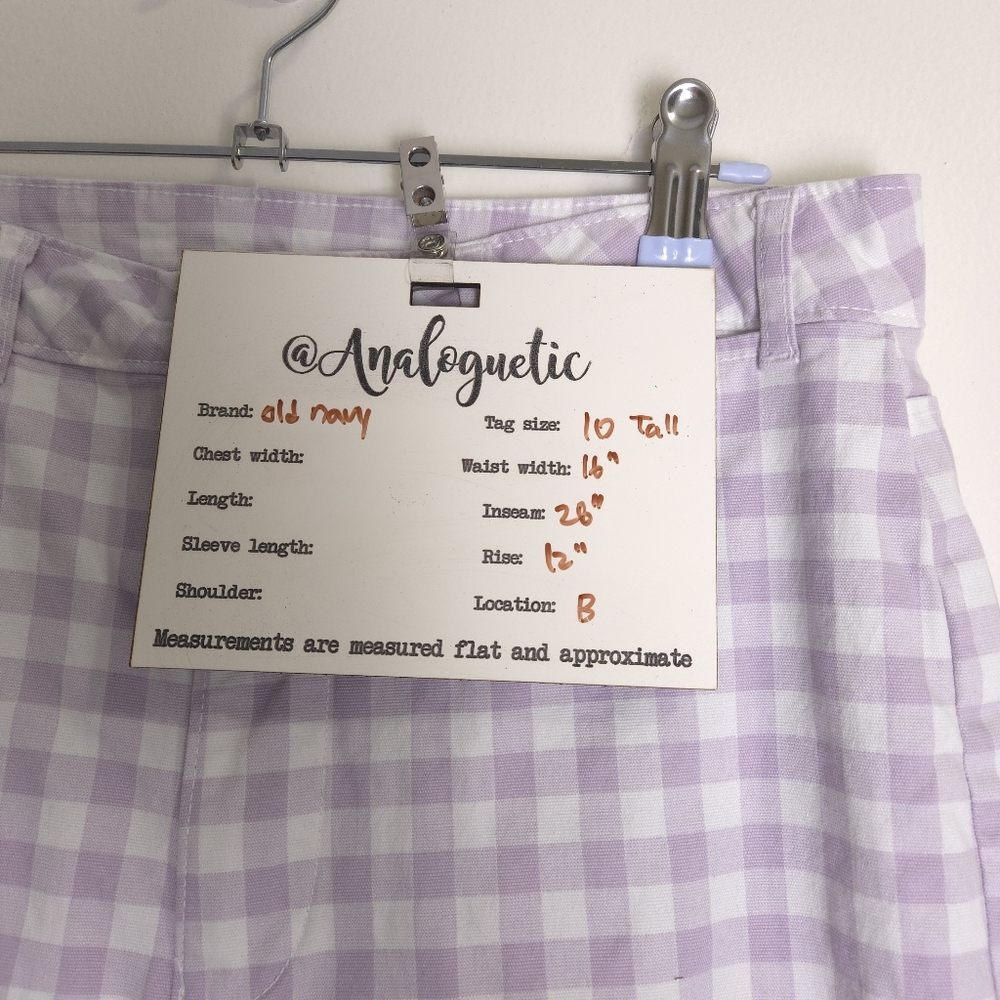 OLD NAVY Retro Gingham High-Waisted Cropped Wide-Leg Chino Pants‎ 10 Tall - Picture 10 of 10